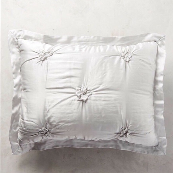 Anthropologie Gathered Silk Standard Shams NIP - Picture 3 of 8